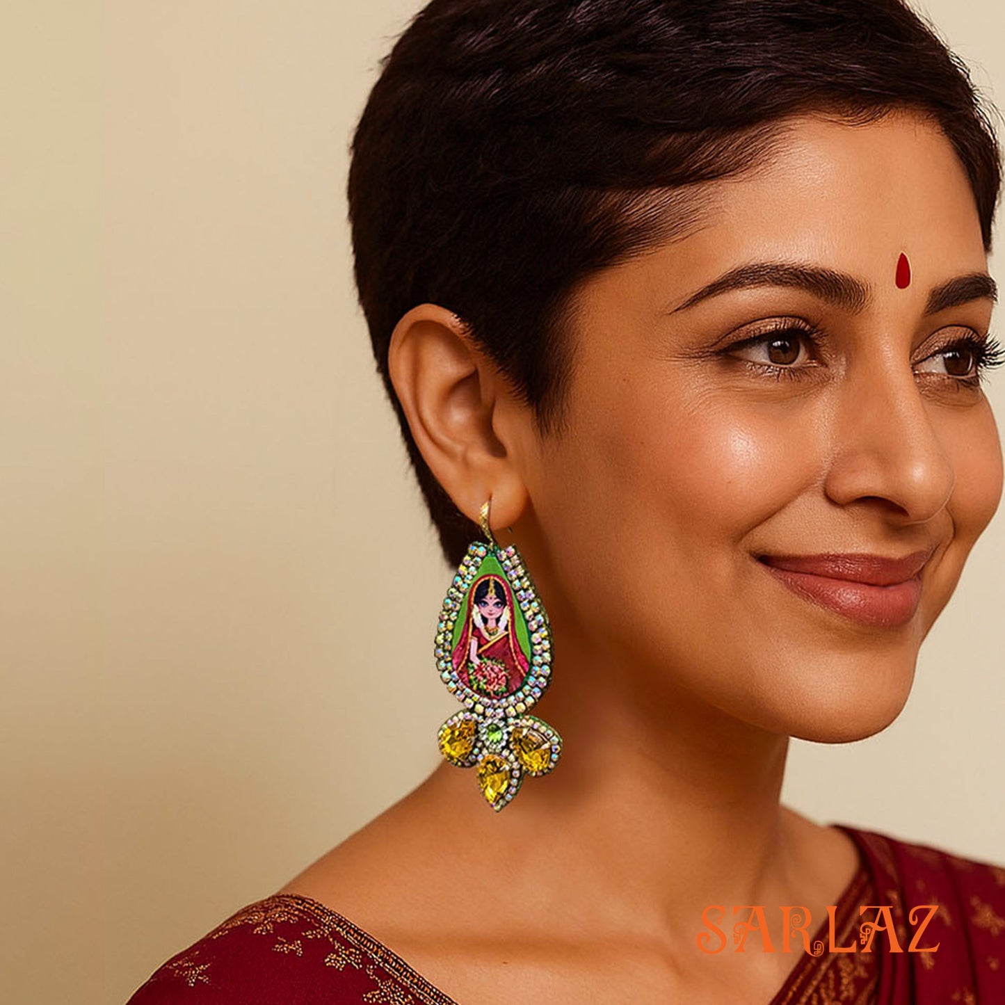 Bridal Bliss — Embellished Teardrop Frame — Bride Art