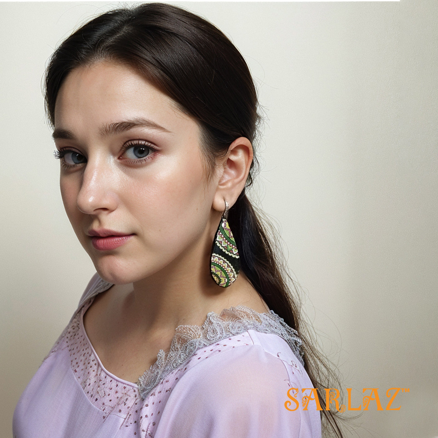 Chakra wrap black and green earrings — Pattern theme jewellery