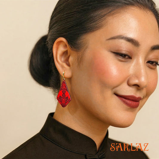 Ember Weave — Wood Earrings