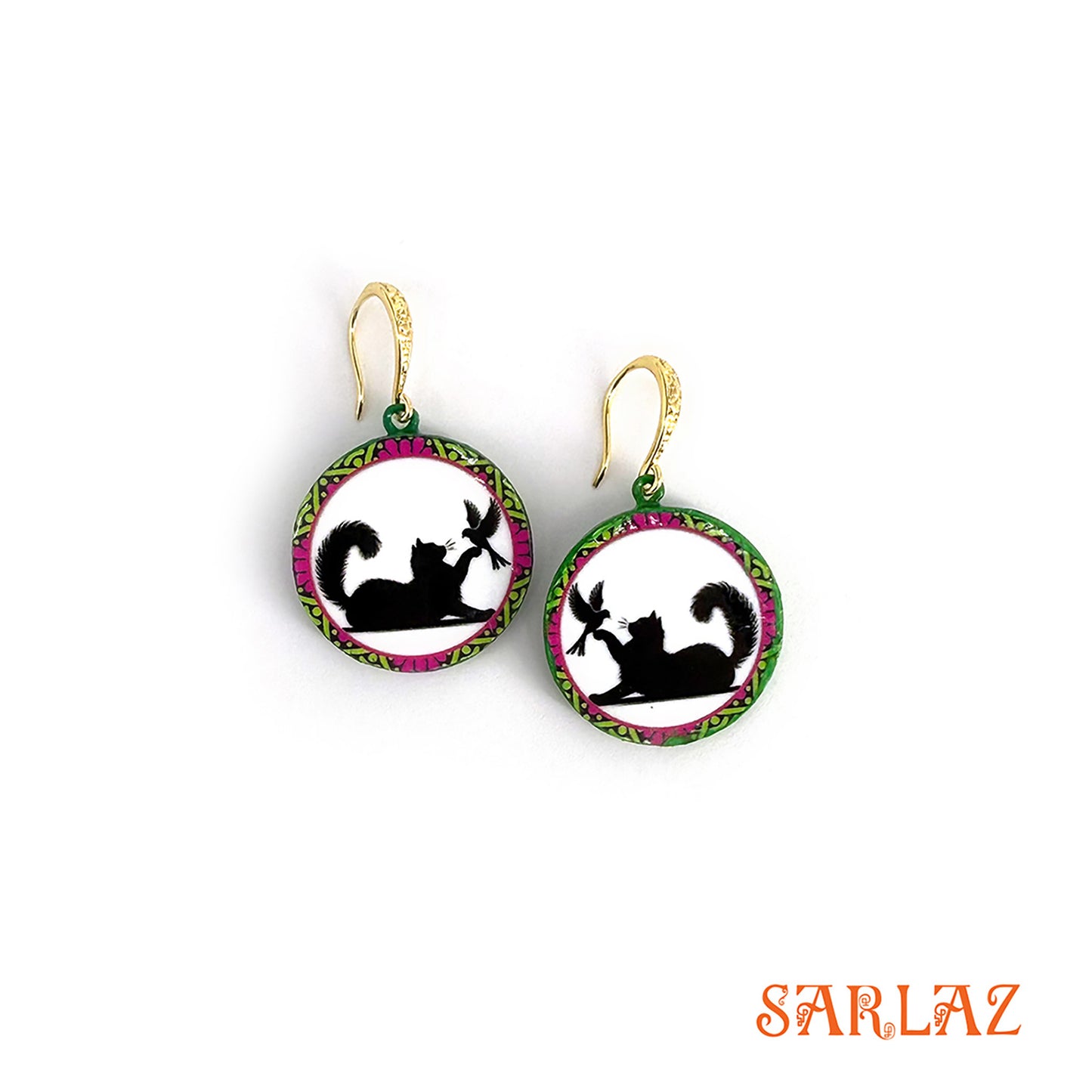 Feather Tease — Wood Earrings