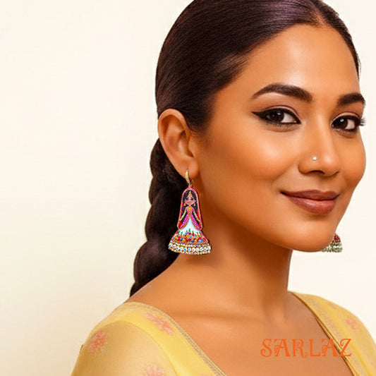 Floral Isai — Silhouette Shape — Bride Art Earrings