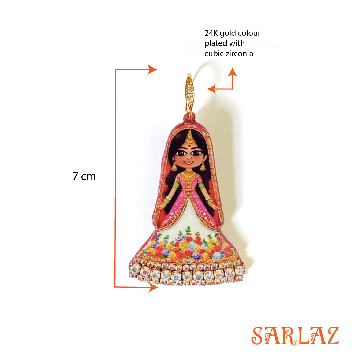 Floral Isai — Silhouette Shape — Bride Art Earrings