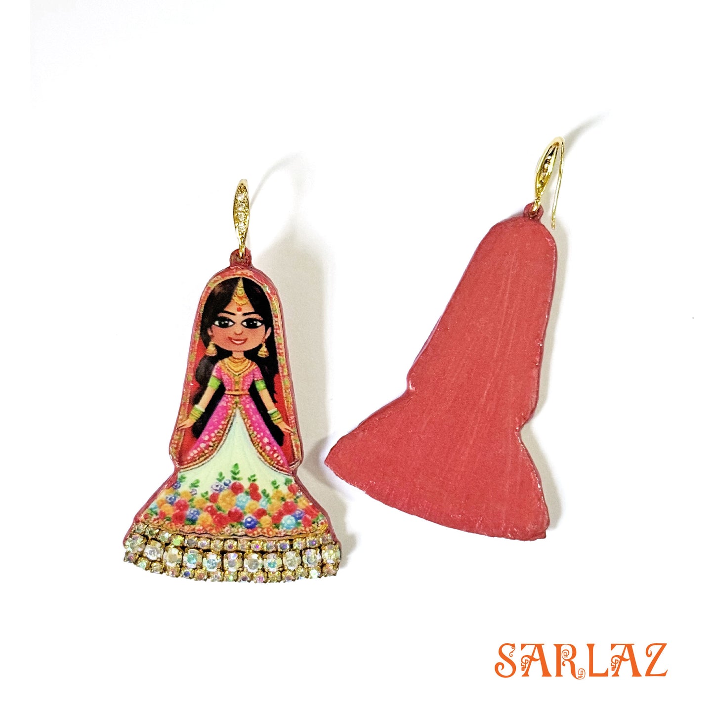 Floral Isai — Silhouette Shape — Bride Art Earrings