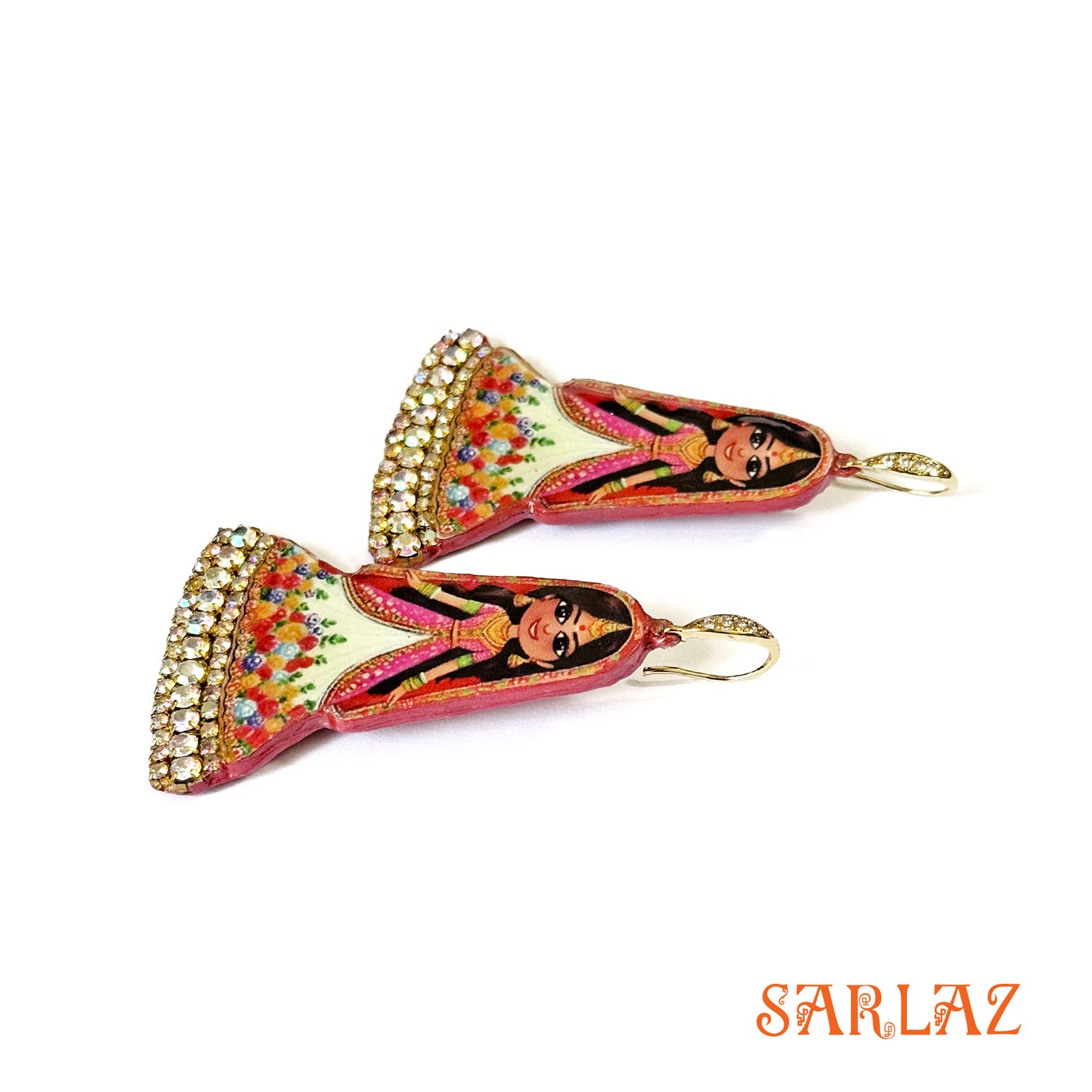 Floral Isai — Silhouette Shape — Bride Art Earrings