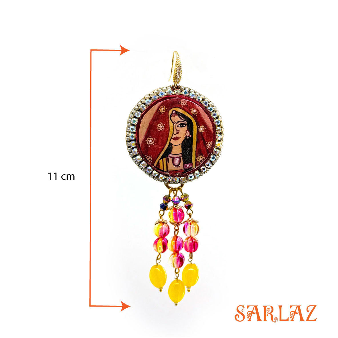 Mangalya — Embellished Circle setting — Bride Art earrings