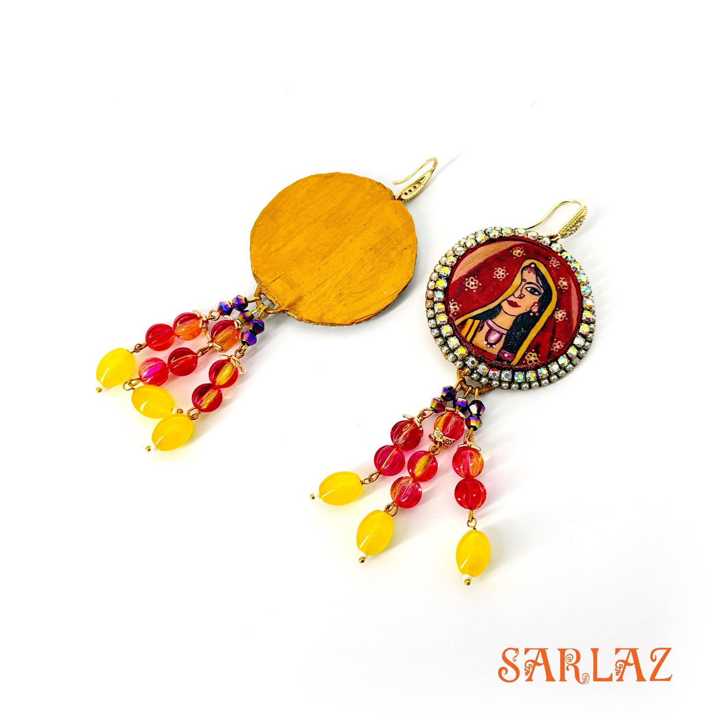 Mangalya — Embellished Circle setting — Bride Art earrings