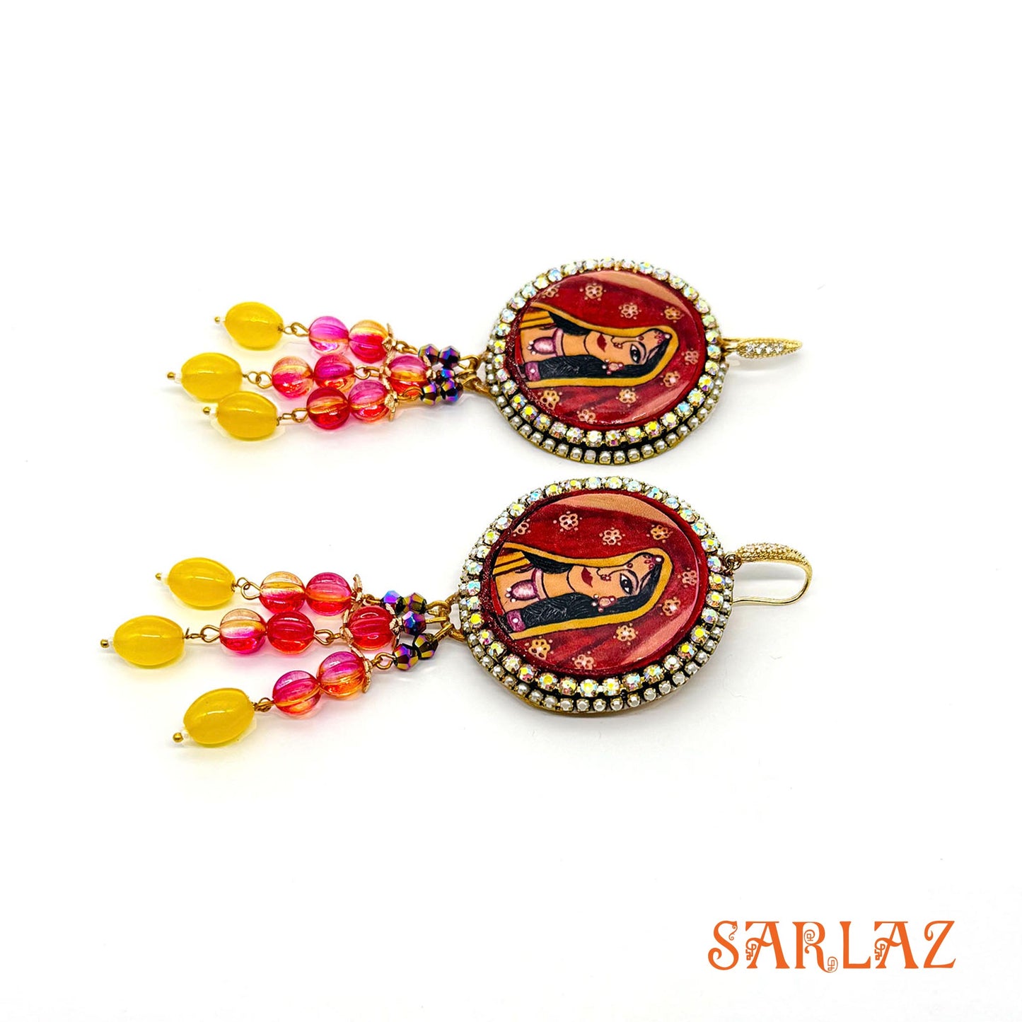 Mangalya — Embellished Circle setting — Bride Art earrings