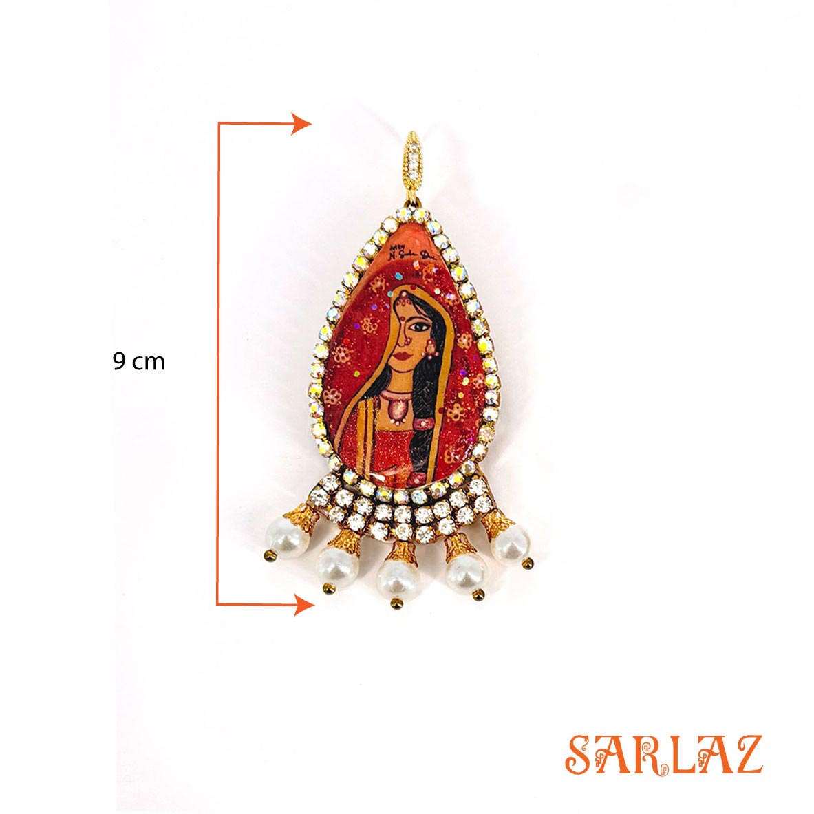 Mangalya —Teardrop Frame Pearl Setting — Bride Art earrings