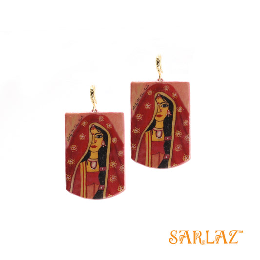 Mangalya — Badge Frame Bride earrings