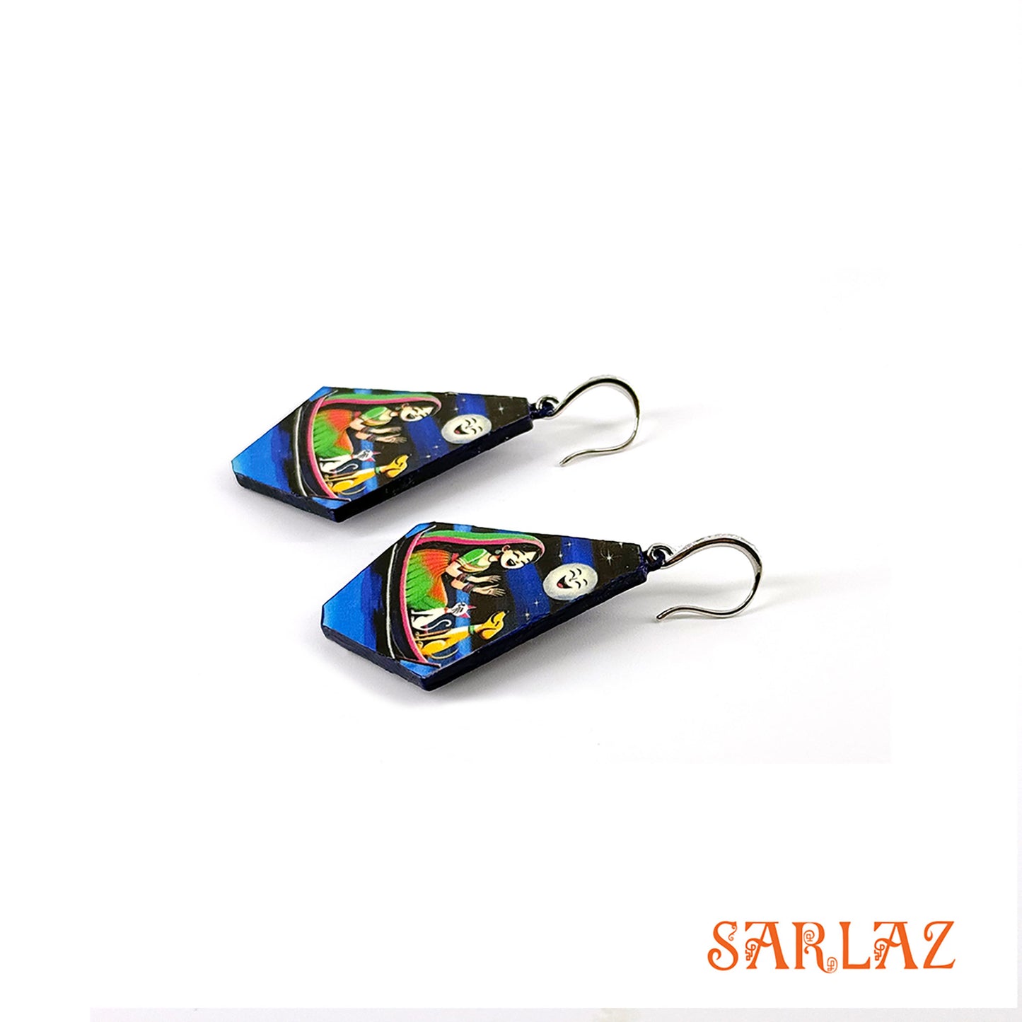 Moonlit Mirth — Wood Earrings