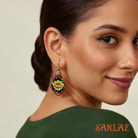 Mystic Bloom Watch — Wood Earrings