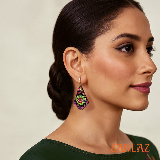 Mystic Bloom Watch — Wood Earrings