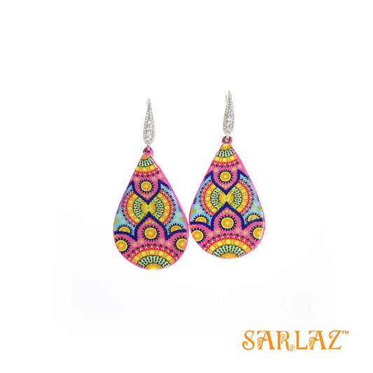 Pink Blue Narumi earrings — Pattern theme jewellery