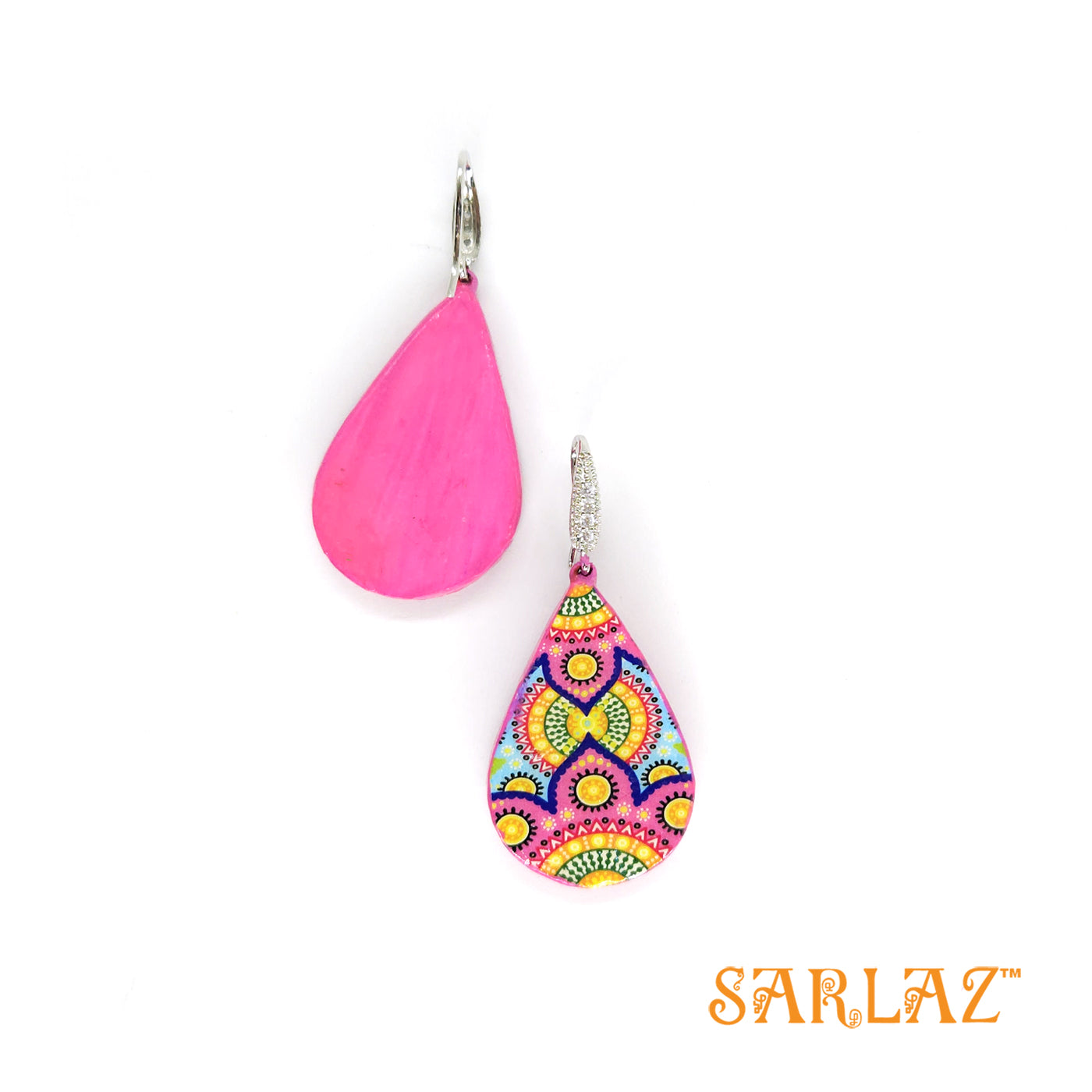 Pink Blue Narumi earrings — Pattern theme jewellery
