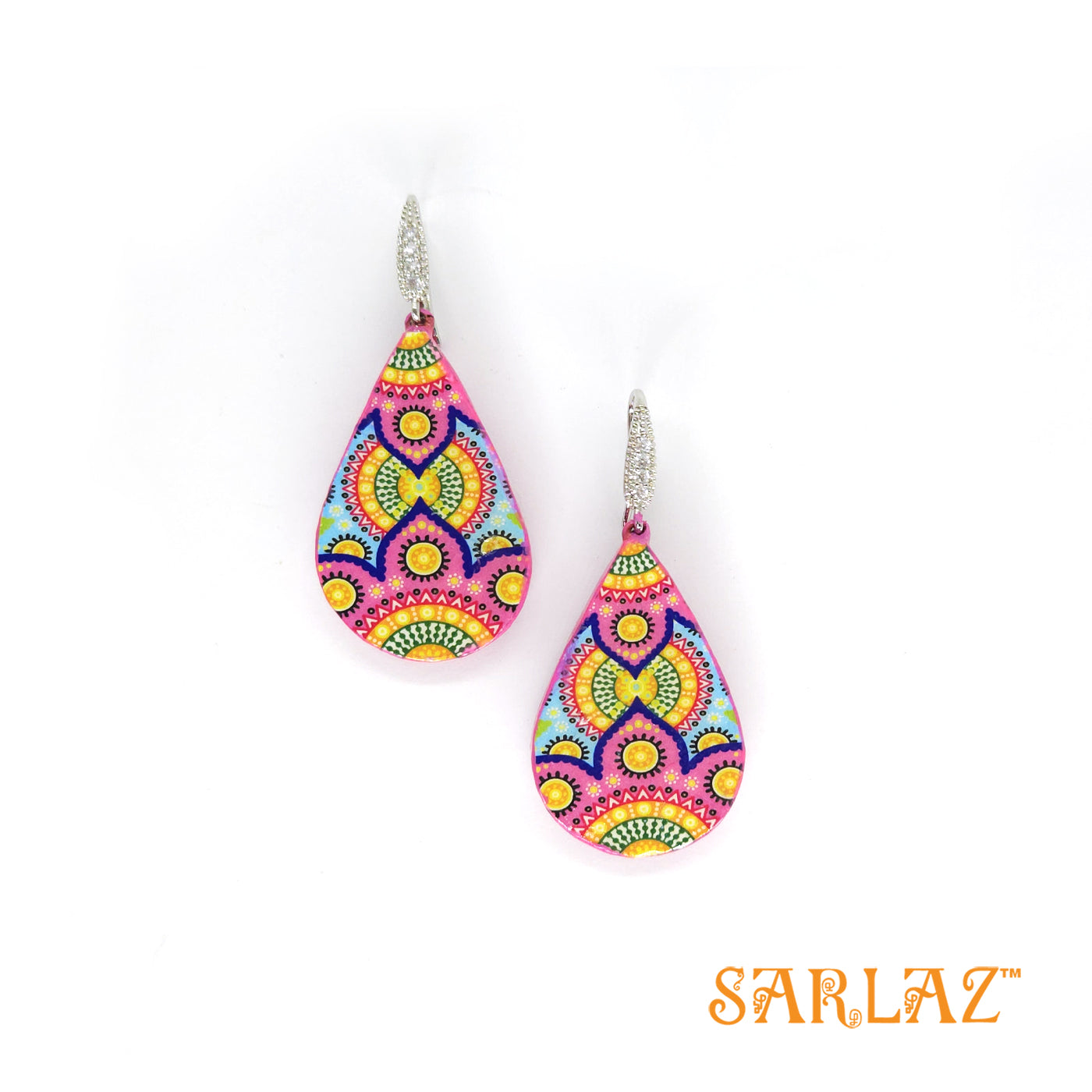 Pink Blue Narumi earrings — Pattern theme jewellery