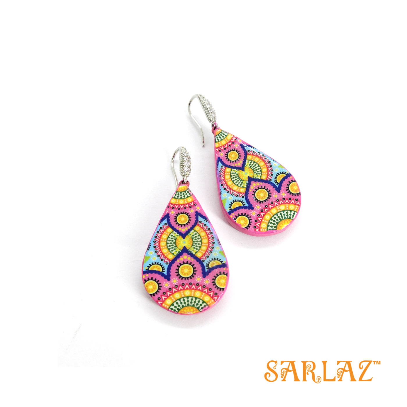Pink Blue Narumi earrings — Pattern theme jewellery