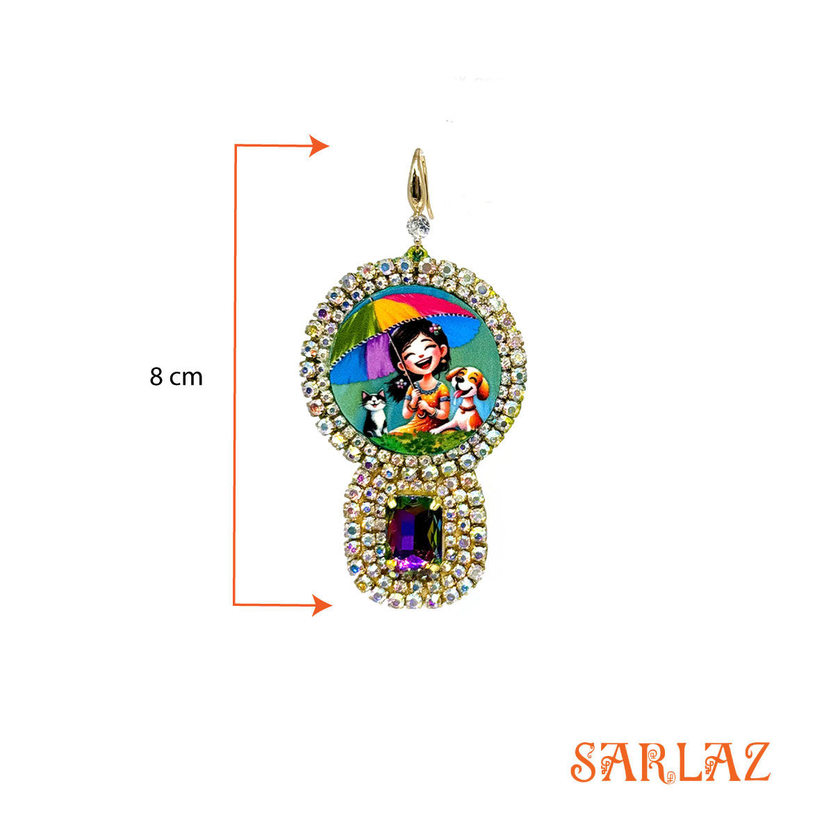 Rainy Revelry — Round Gemstone Frame — Fur Companions Art