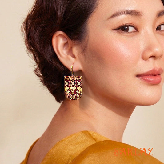 Regal March — Wood Earrings