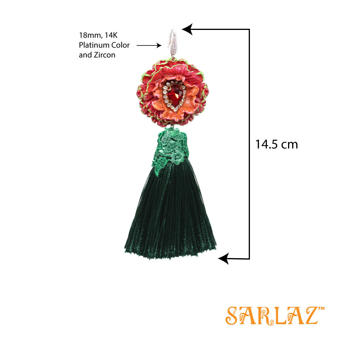 Nadora Flower Statement Earrings — Tassel Earrings