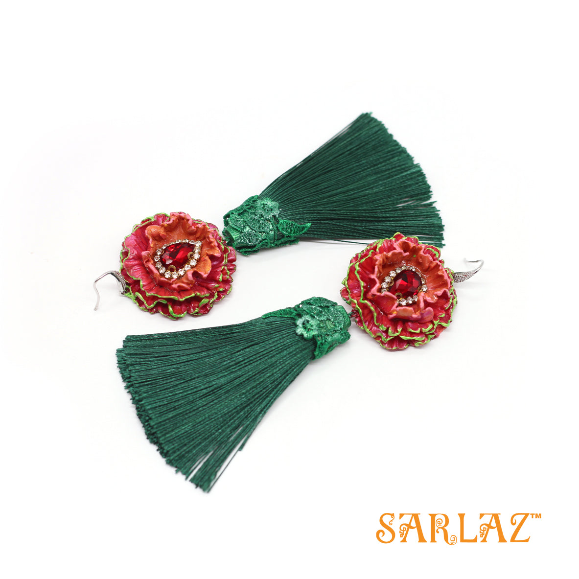 Nadora Flower Statement Earrings — Tassel Earrings