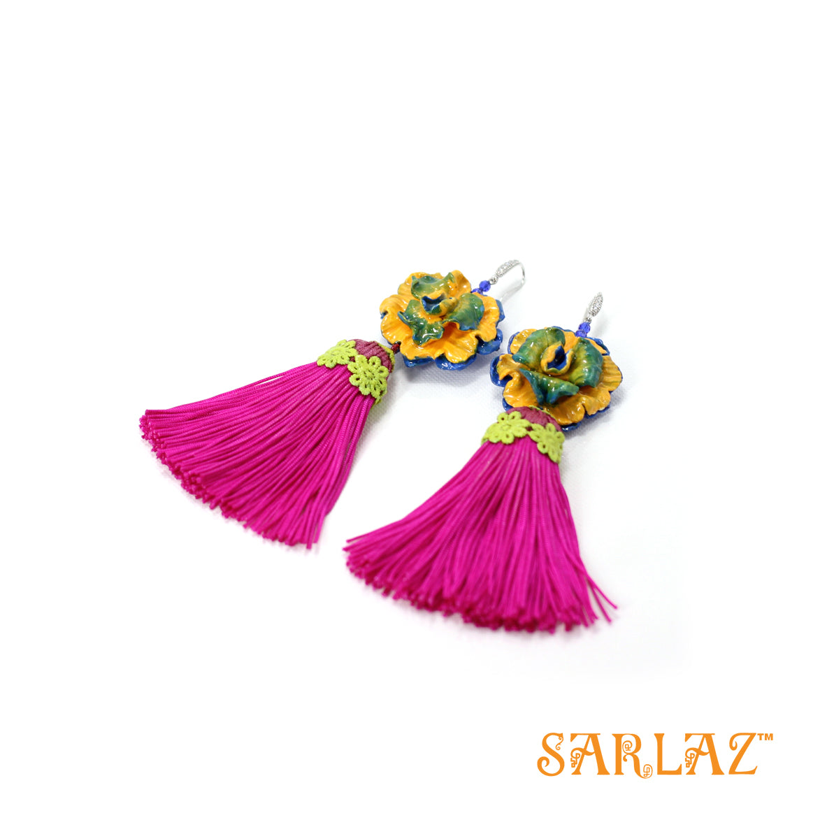 Uttara Flower Statement Earrings — Tassel Earrings — Bold earrings