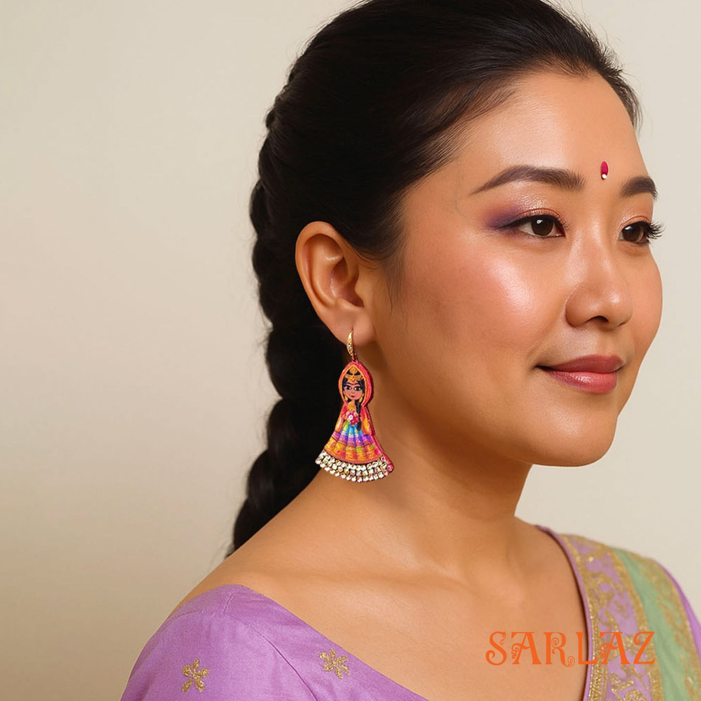 Sindura Bloom — Silhouette Shape — Bride Art Earrings