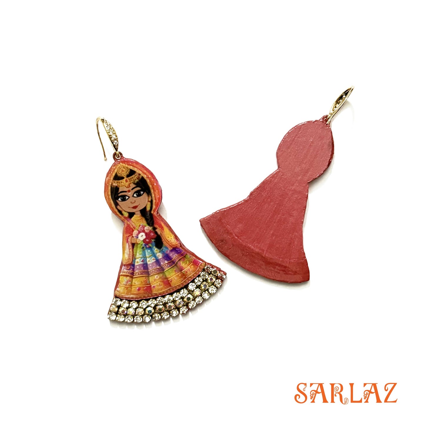 Sindura Bloom — Silhouette Shape — Bride Art Earrings