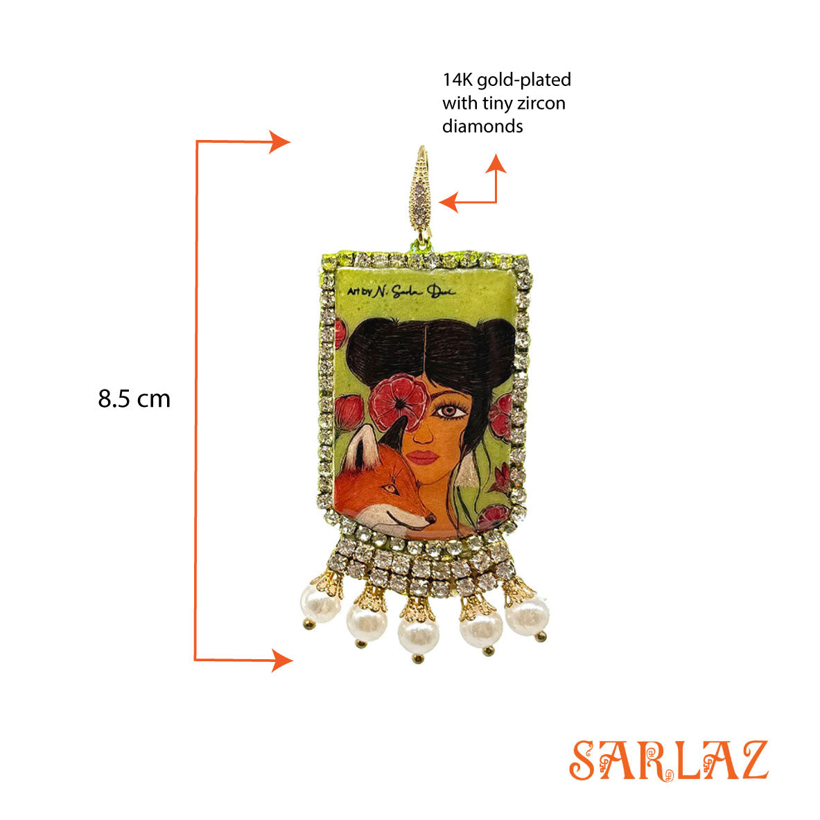 Sookja – Badge Frame Pearl Setting — Fox Art earrings