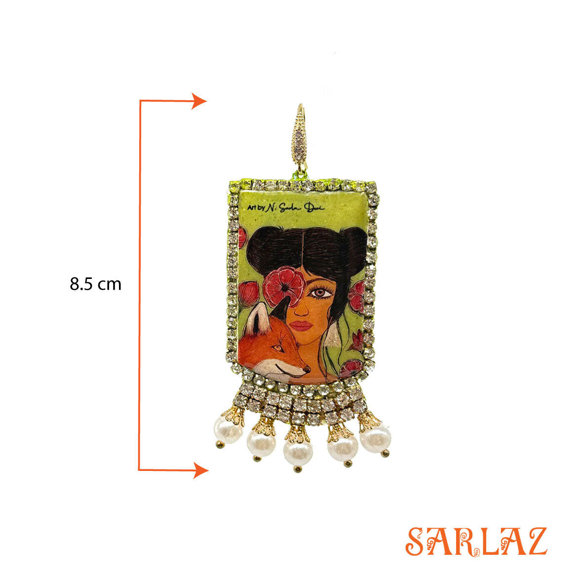 Sookja – Badge Frame Pearl Setting — Fox Art earrings