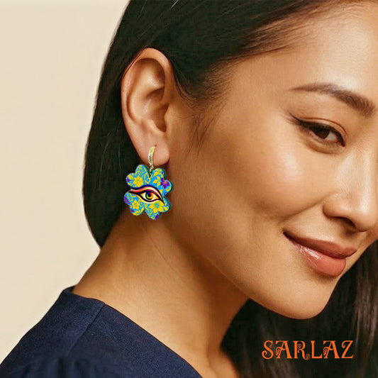 Sunpetal Sentinel — Wood Earrings