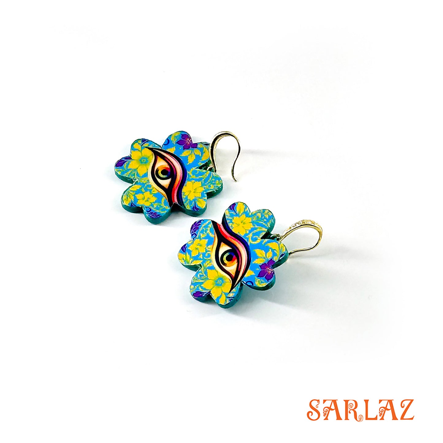 Sunpetal Sentinel — Wood Earrings