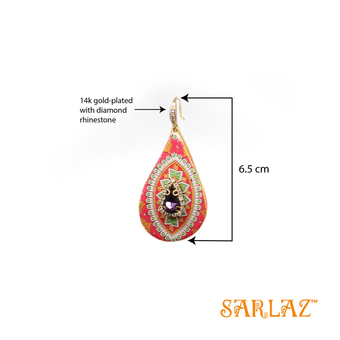 Teardrop Aztec earrings — Pattern theme jewellery