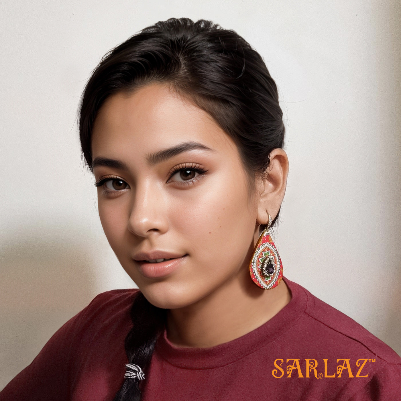 Teardrop Aztec earrings — Pattern theme jewellery