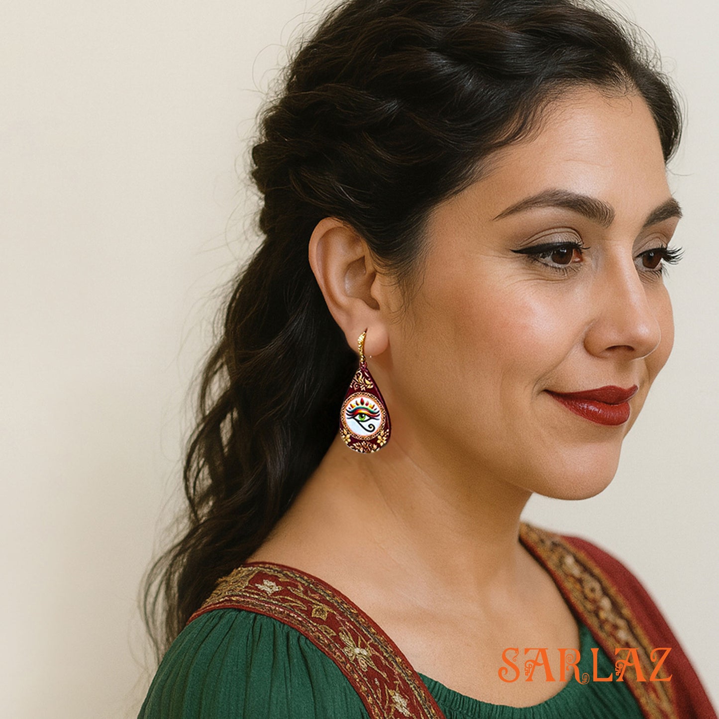 Third Eye Flame — Wood Earrings