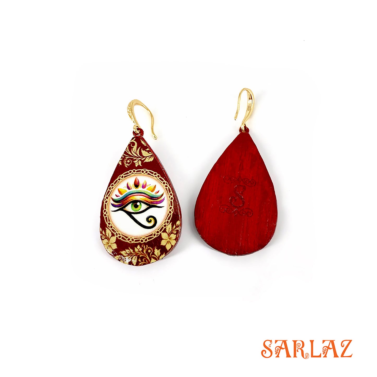 Third Eye Flame — Wood Earrings