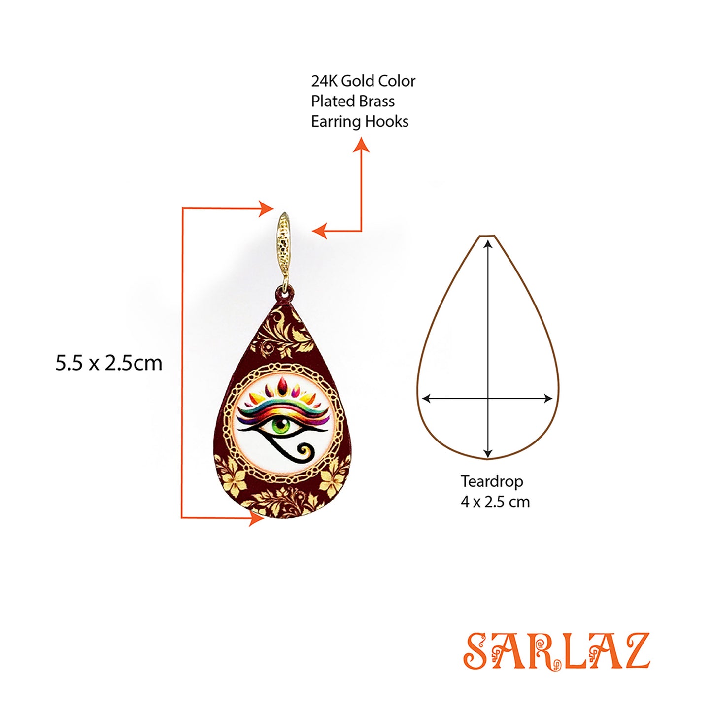 Third Eye Flame — Wood Earrings