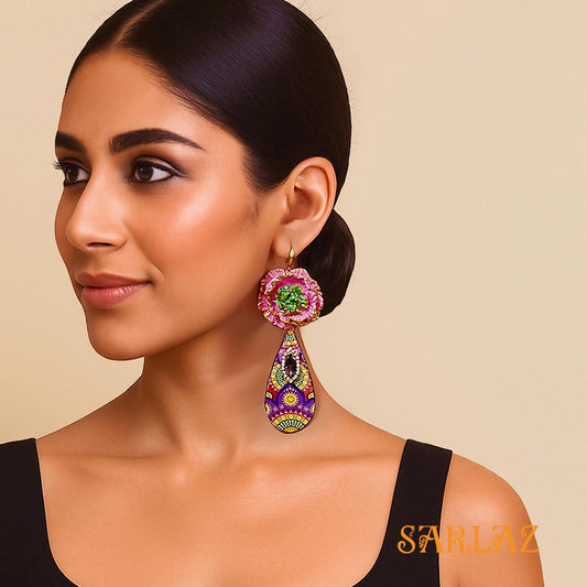 Whimsical Bloom Earrings — Nature Theme — Floral Statement earrings