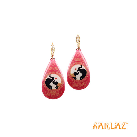 Aiko Elephant Art Earrings - Animal theme — Affordable Luxury