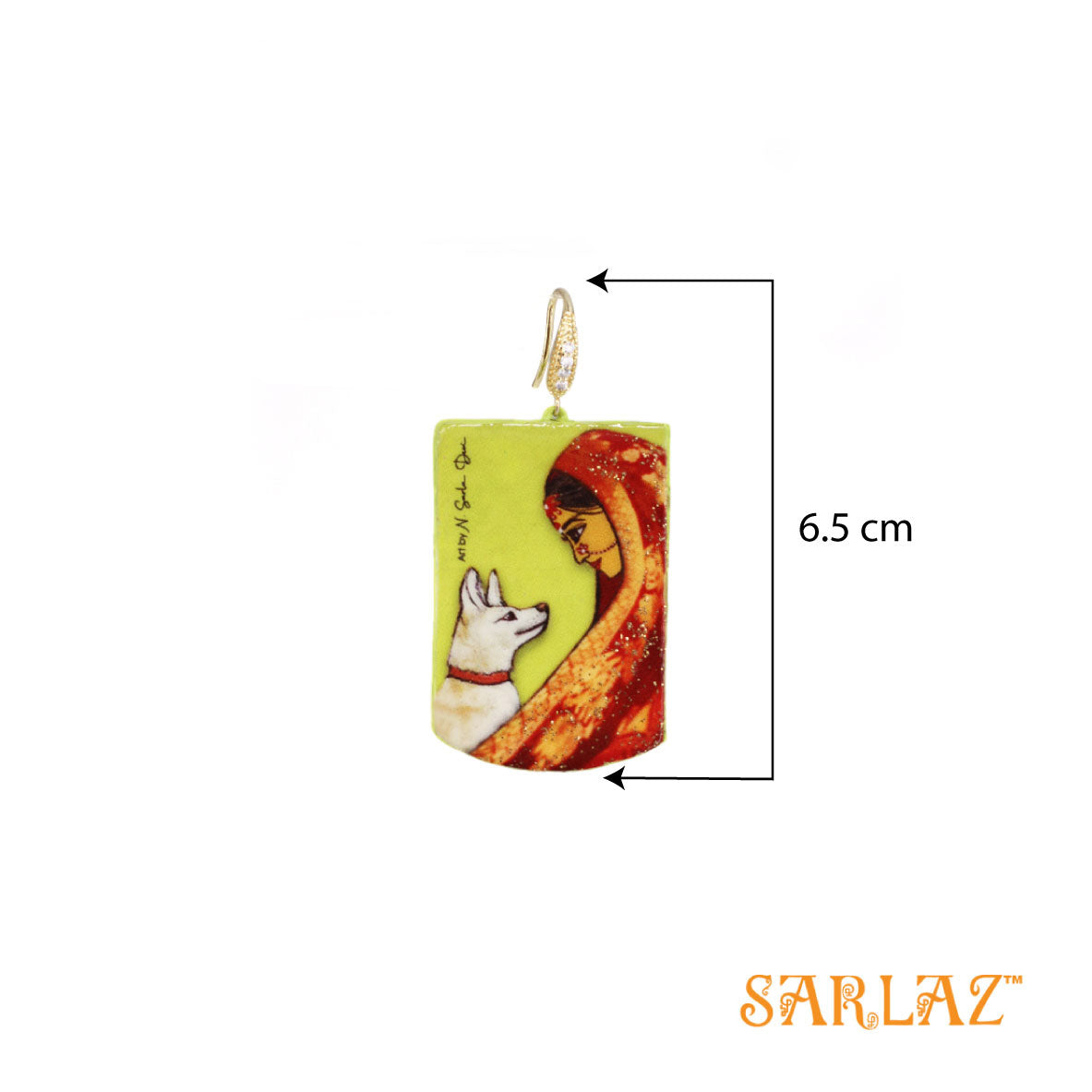 Anugraha — Badge Shape — Dog Art Earrings