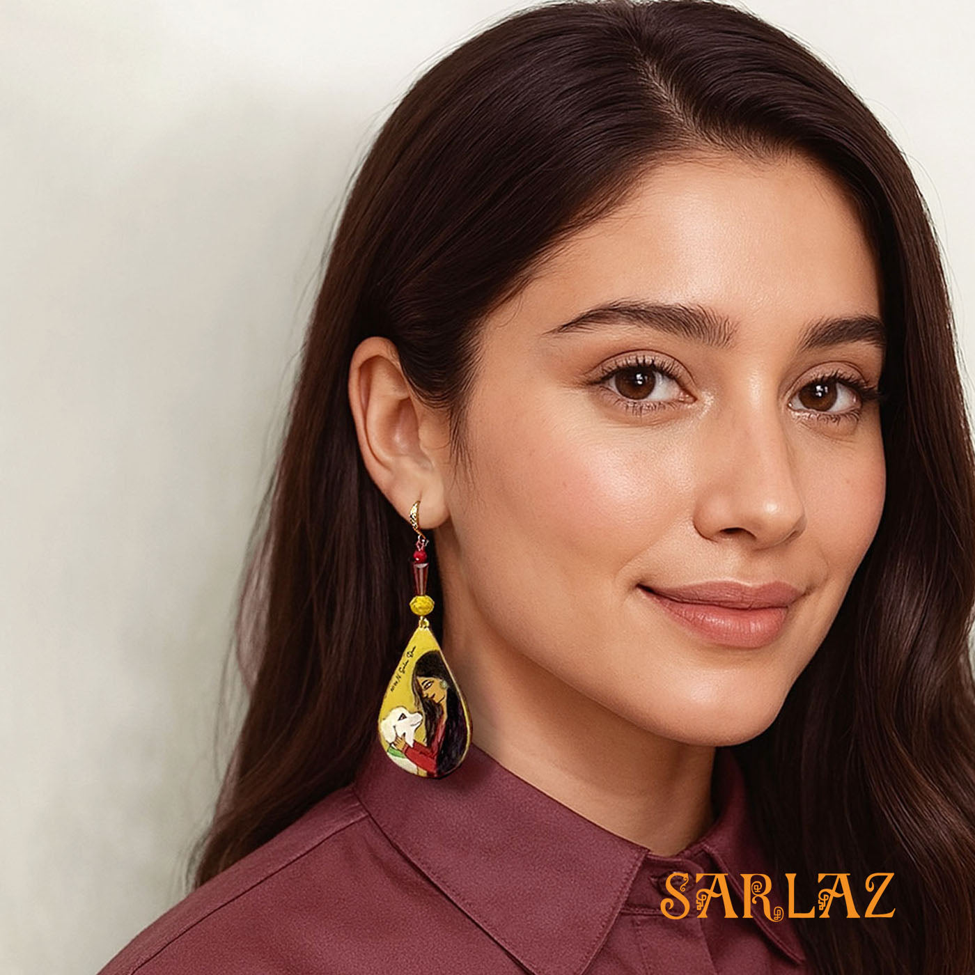 Denara — Teardrop Shape Dangle earrings — Dog Art Earrings