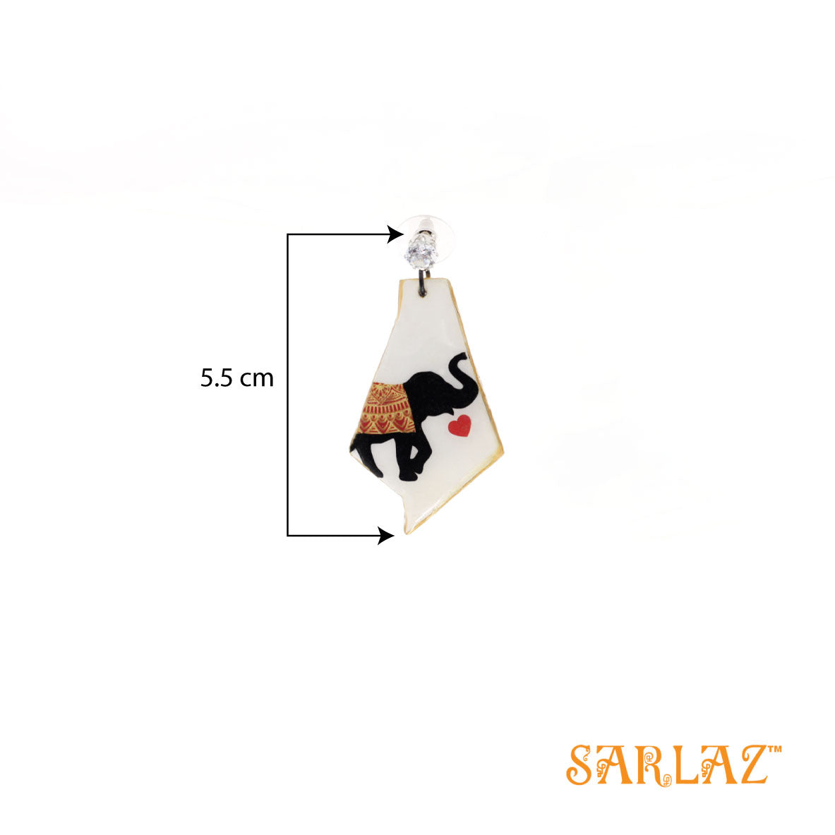 Abstract Shape Elephant love — Animal Theme Statement earrings — Heart to heart