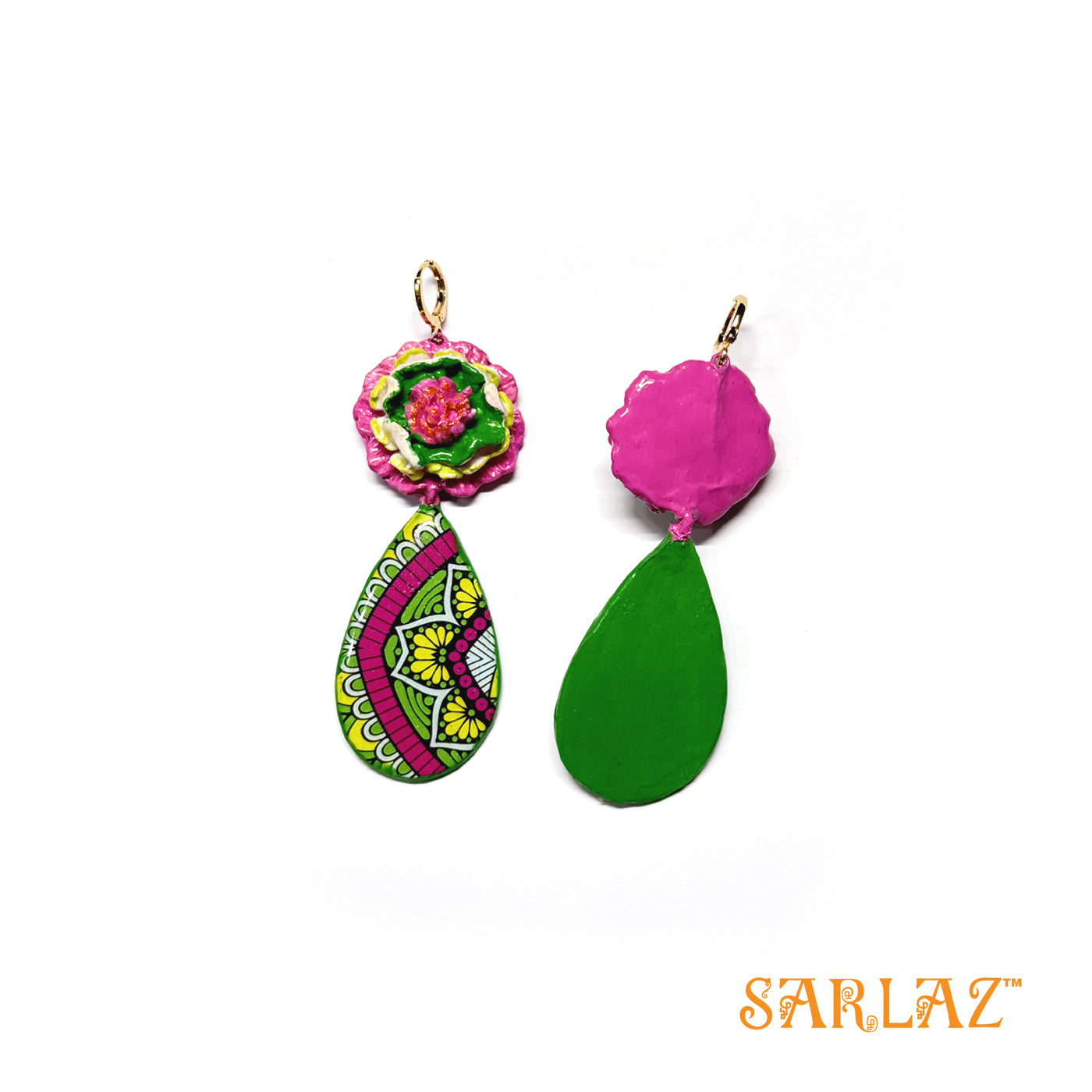 Aura Mosaic Drops Earrings — Nature Theme — Floral Statement earrings