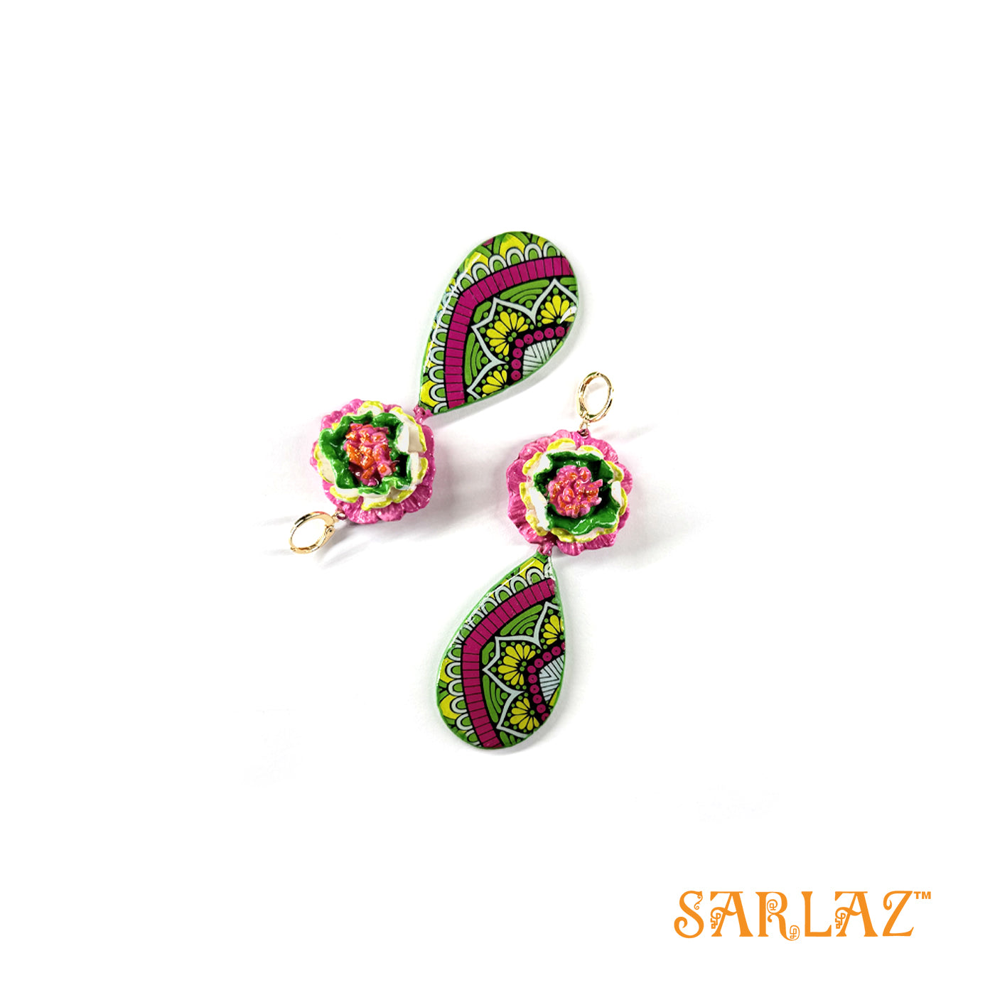 Aura Mosaic Drops Earrings — Nature Theme — Floral Statement earrings