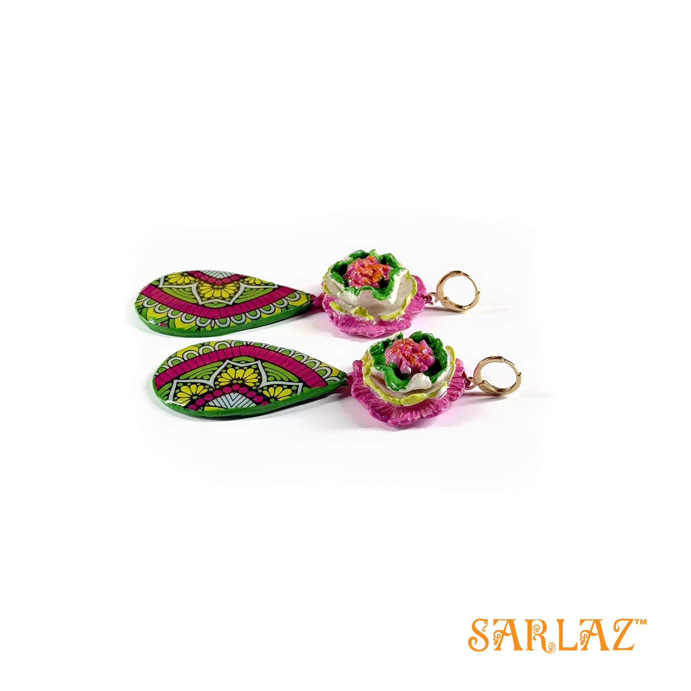 Aura Mosaic Drops Earrings — Nature Theme — Floral Statement earrings