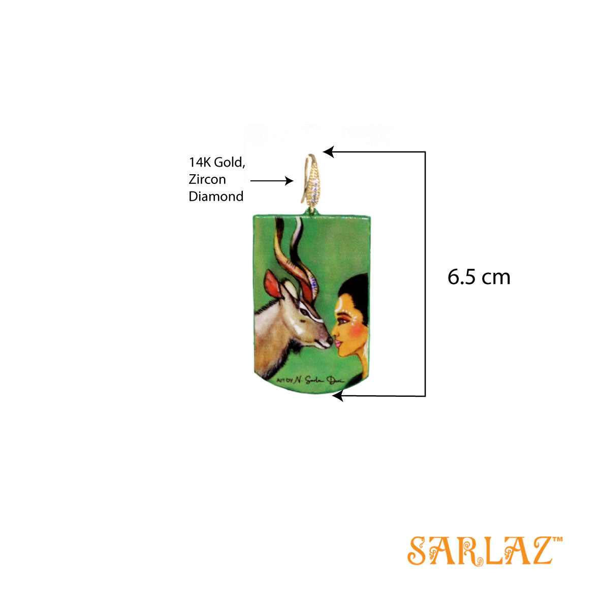 Laranya — Badge Shape — Kudu Art Earrings