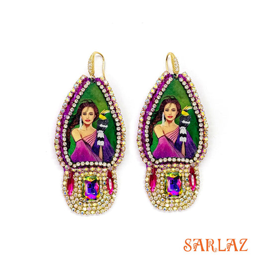 Leondra — Teardrop Regal Setting — Hornbill Art earrings