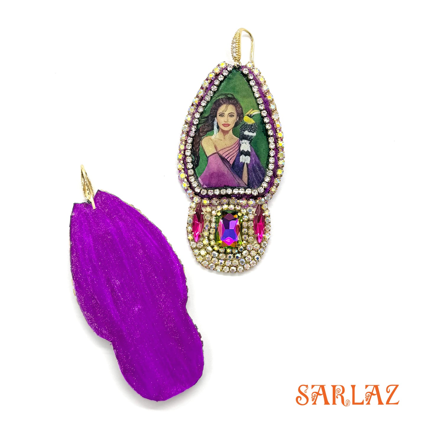 Leondra — Teardrop Regal Setting — Hornbill Art earrings