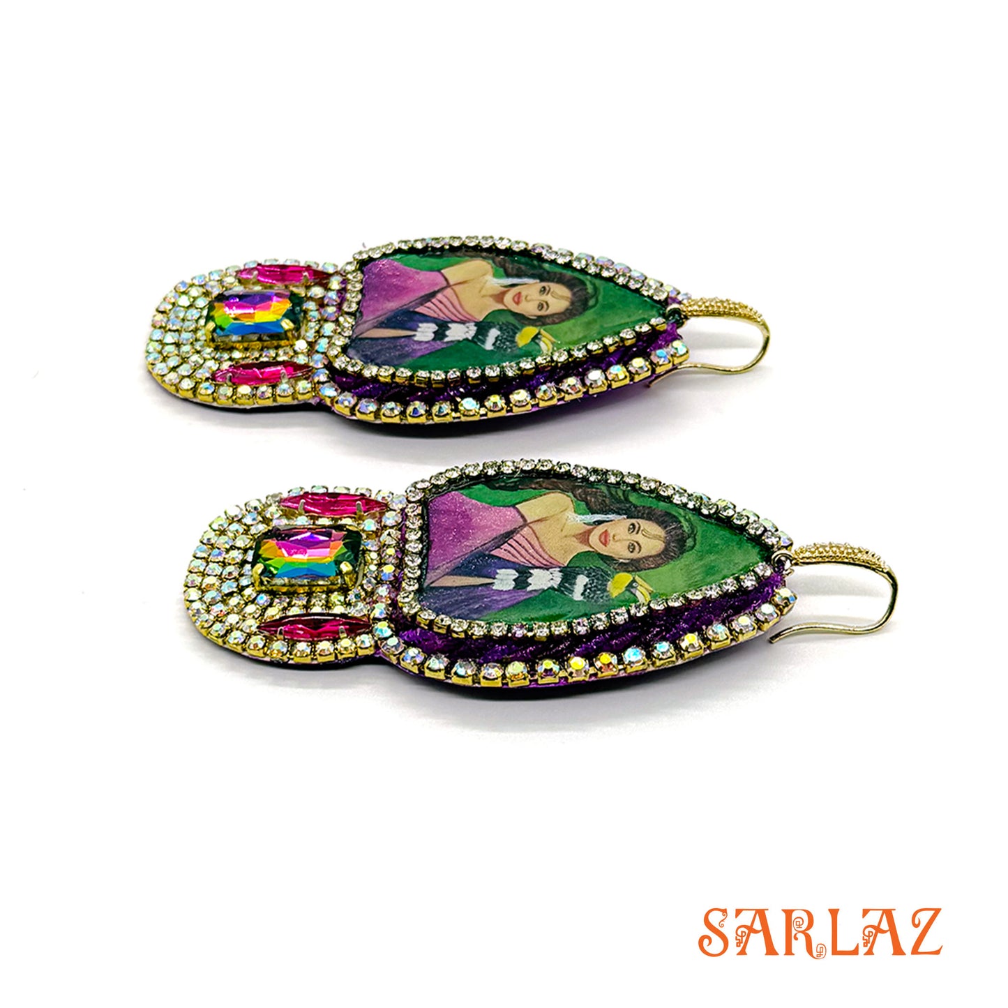 Leondra — Teardrop Regal Setting — Hornbill Art earrings