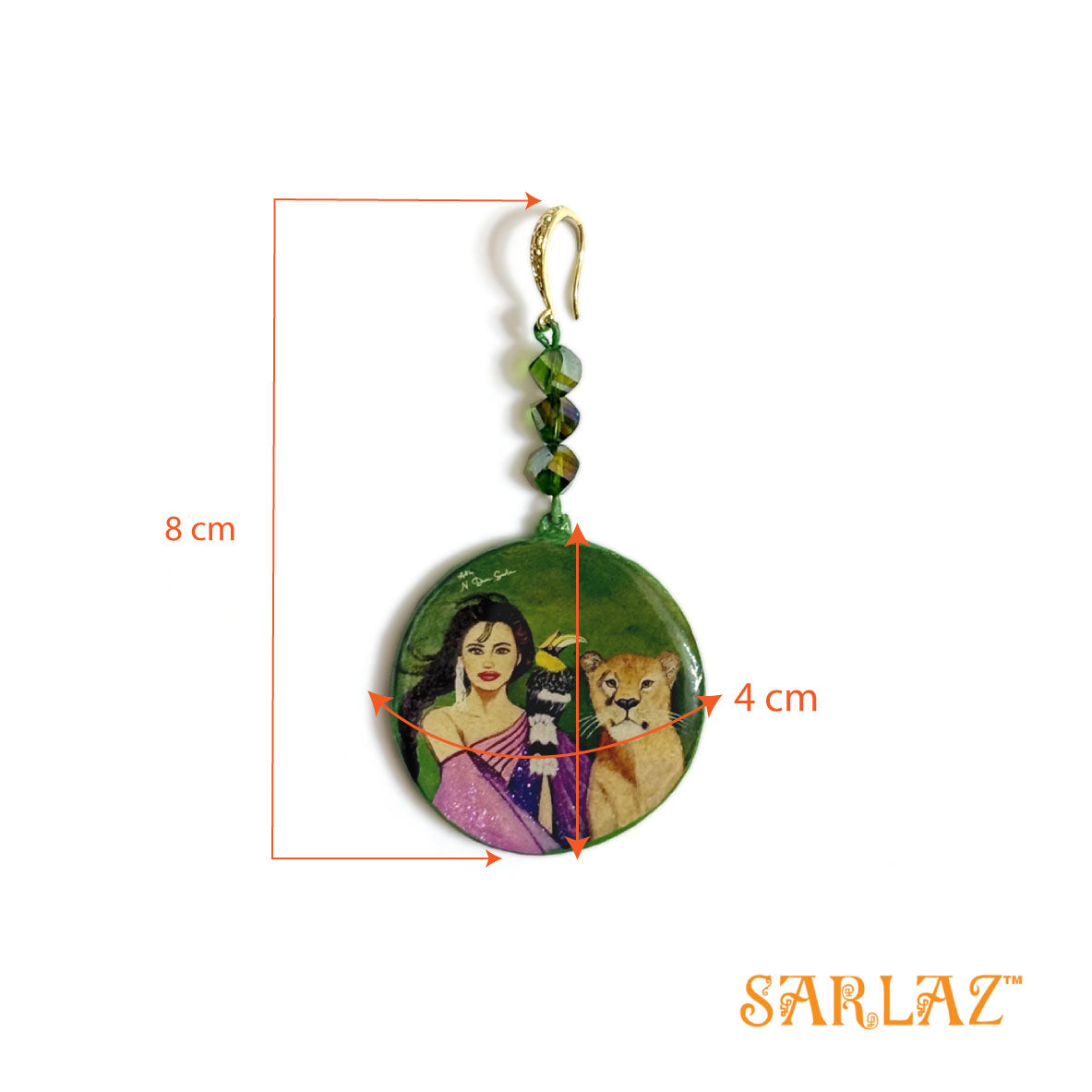 Leondra  —  Circle Shape earrings — Lioness Art Earrings