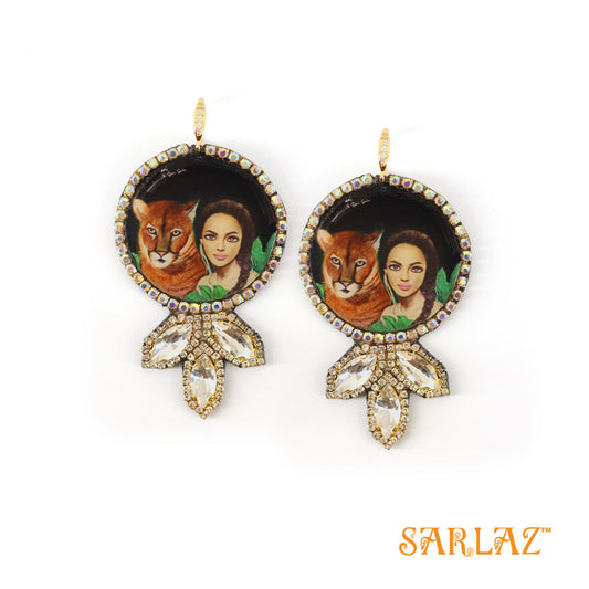 Maya and Cougar — Luxe Design earrings — Cougar Art earrings